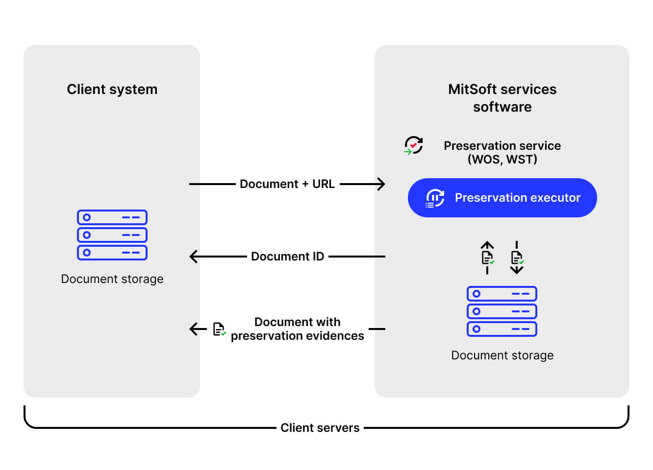 Preservation software in the client system
